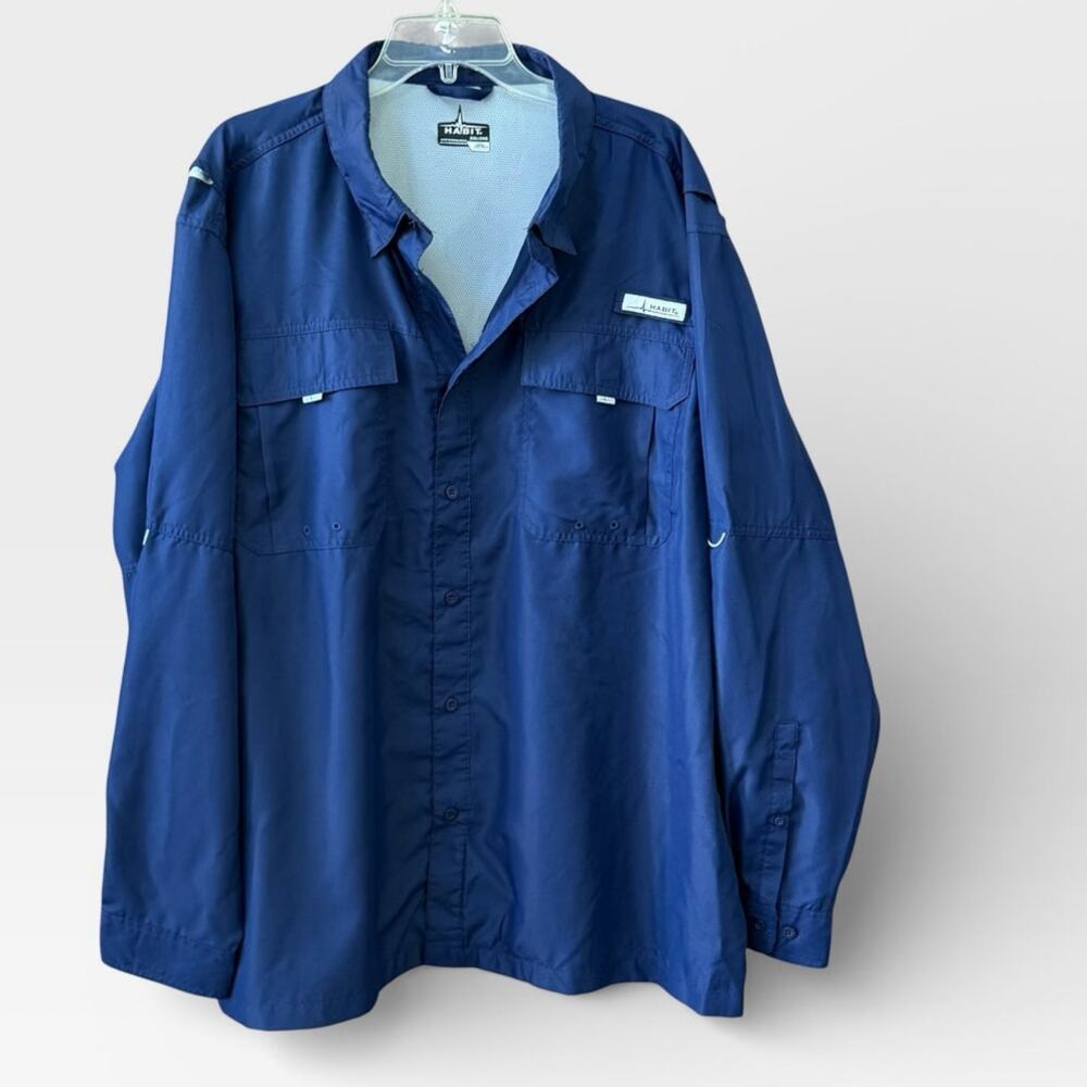 Habit Mens Size 2XL Fishing Shirt Vented Lightweight Long Sleeve